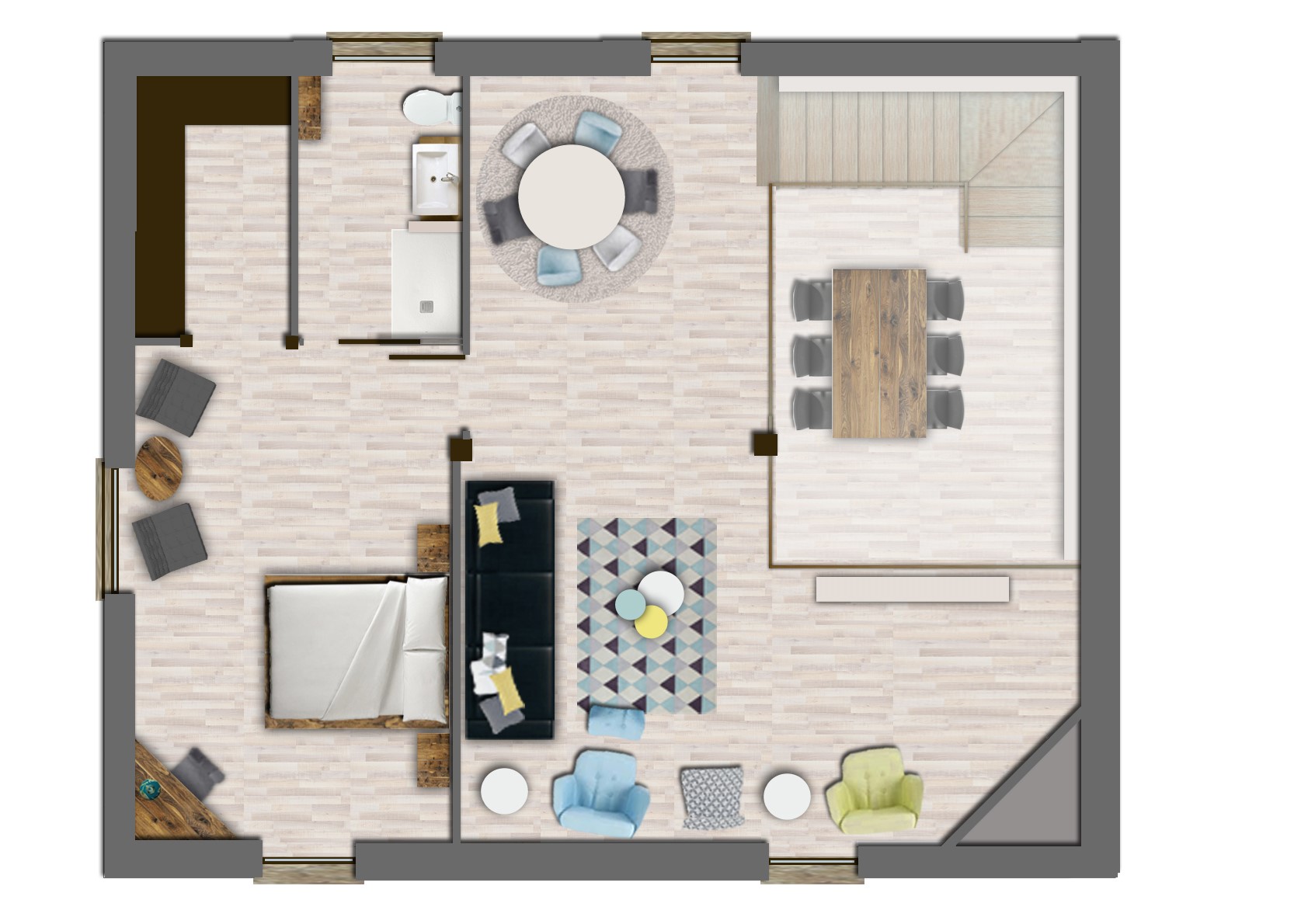 planta bajo cubierta photoshop